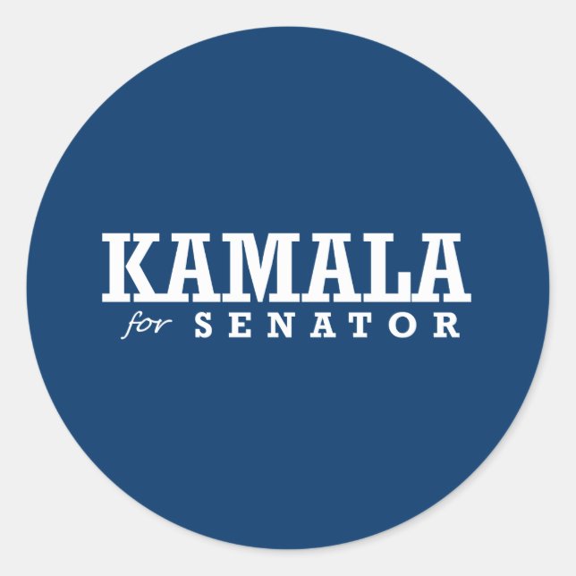 KAMALA FOR SENATOR CLASSIC ROUND STICKER (Front)
