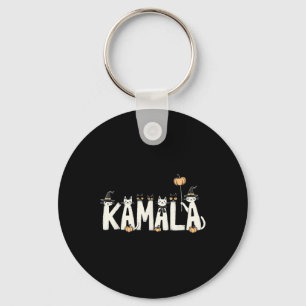 Kamala Halloween Cat Lover Witch Name Design Key Ring
