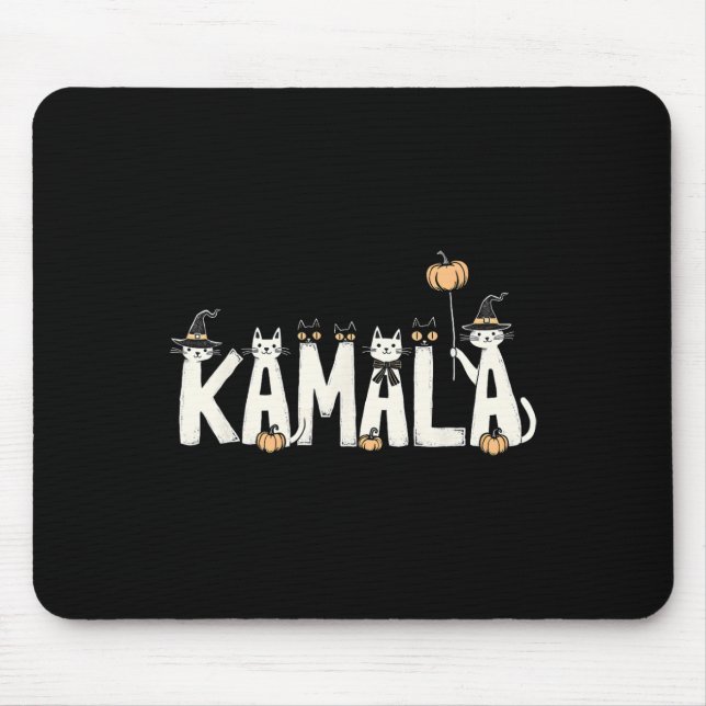 Kamala Halloween Cat Lover Witch Name Design  Mouse Mat (Front)
