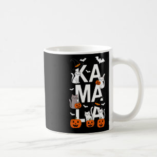 Kamala Halloween Cat Pumpkin Witch Hat Lover Kamal Coffee Mug