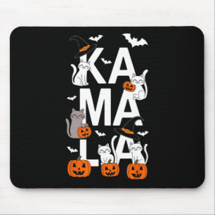 Kamala Halloween Cat Pumpkin Witch Hat Lover Kamal Mouse Mat