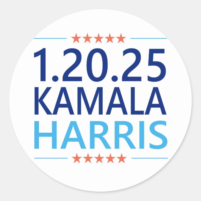 Kamala Harris 1st Woman President 1.20.25 Classic Round Sticker (Front)