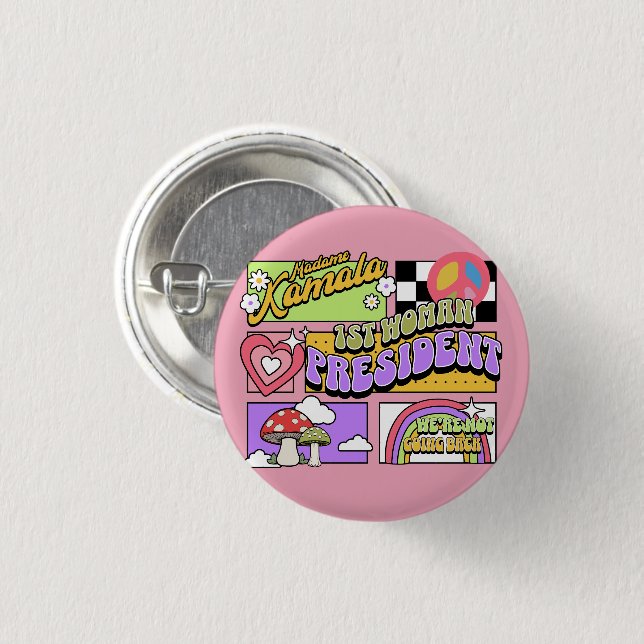 Kamala Harris 1st Woman President Inauguration 3 Cm Round Badge (Front & Back)