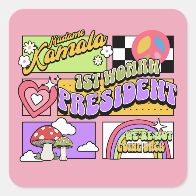 Kamala Harris 1st Woman President Inauguration Square Sticker (Front)