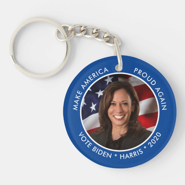 Kamala Harris 2020 Collectable Keepsake Photo Key Ring (Front)