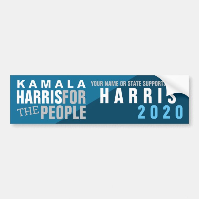 Kamala Harris 2020 President Vote Blue Two Tone Bumper Sticker (Front)