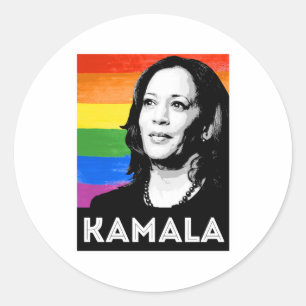 KAMALA HARRIS 2020 PRIDE POSTER CLASSIC ROUND STICKER