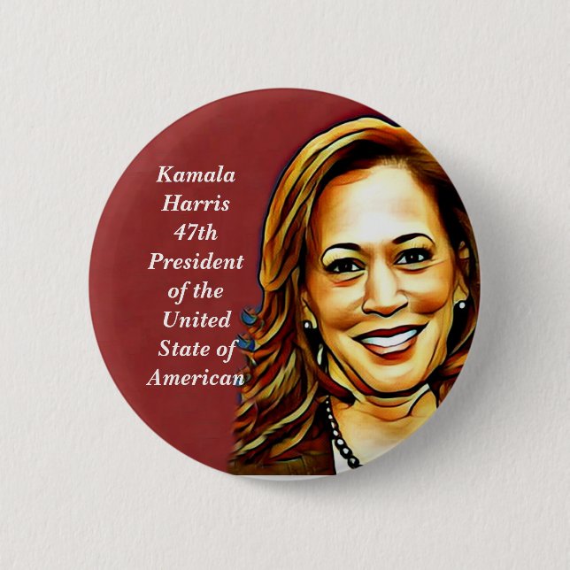Kamala Harris-2024_ 6 Cm Round Badge (Front)