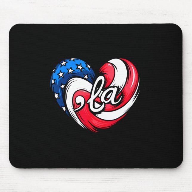 Kamala Harris 2024 American Flag Heart Comma La Pa Mouse Mat (Front)