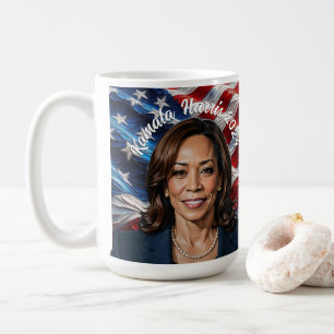 Kamala Harris 2024 and American Flag Coffee Mug