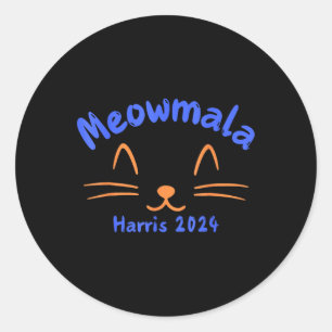 Kamala Harris 2024 Cat Lady For Kamala Funny Cat  Classic Round Sticker