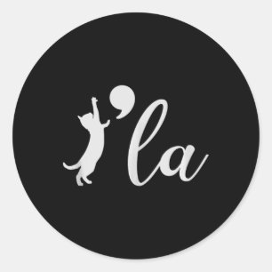 Kamala Harris 2024 Cat Lady President Comma La Fun Classic Round Sticker