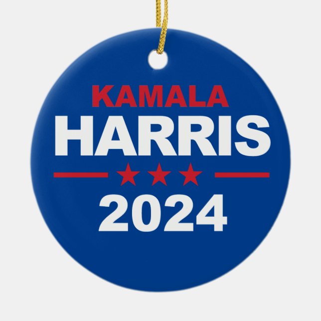 Kamala Harris 2024 Ceramic Tree Decoration (Front)