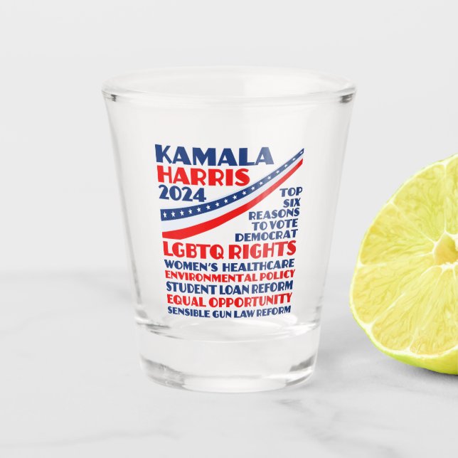 Kamala Harris 2024 Election Democrat Platform Shot Glass (Front)