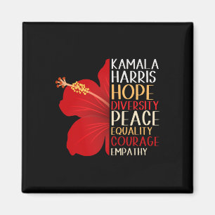 Kamala Harris 2024 Election Hope Equality Hibiscus Magnet