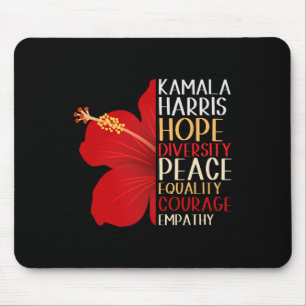 Kamala Harris 2024 Election Hope Equality Hibiscus Mouse Mat