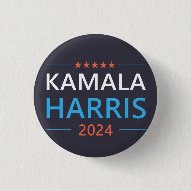 Kamala Harris 2024 for President 3 Cm Round Badge (Front)