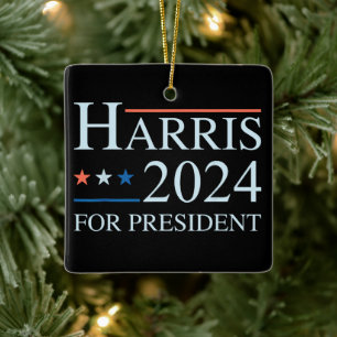 Kamala Harris 2024 For President Ceramic Ornament