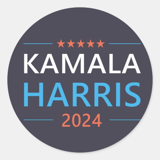 Kamala Harris 2024 for President Classic Round Sticker (Front)
