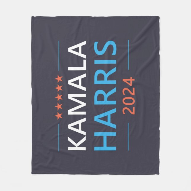 Kamala Harris 2024 for President Fleece Blanket (Front)