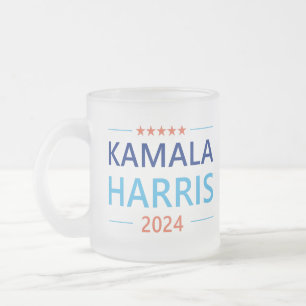 Kamala Harris 2024 for President Frosted Glass Coffee Mug