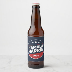 Kamala Harris 2024 For President Retro Election Beer Bottle Label
