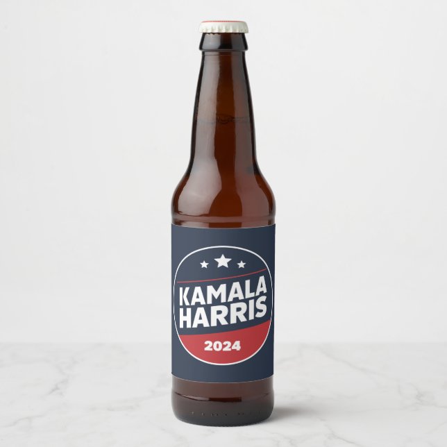 Kamala Harris 2024 For President Retro Election Beer Bottle Label (Front)
