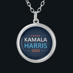 Kamala Harris 2024 for President Silver Plated Necklace<br><div class="desc">Show your support for Kamala Harris in the 2024 election with this design! Features red,  white,  and blue colours,  perfect to drum up votes and show your dedication to the Democratic party.</div>