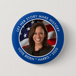 Kamala Harris 2024 Historic Collectible Photo 6 Cm Round Badge