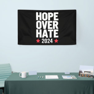 Kamala Harris 2024 Hope Over Hate Presidential  Banner
