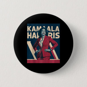 Kamala Harris 2024 - Leading With Strength Design 6 Cm Round Badge