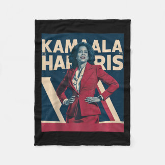 Kamala Harris 2024 - Leading With Strength Design  Fleece Blanket