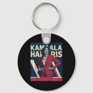 Kamala Harris 2024 - Leading With Strength Design Key Ring