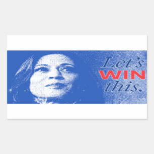 Kamala Harris 2024 - Let's Win This Rectangular Sticker