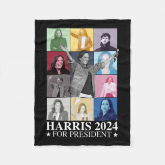 Kamala Harris 2024 Madam President Election Democr Fleece Blanket