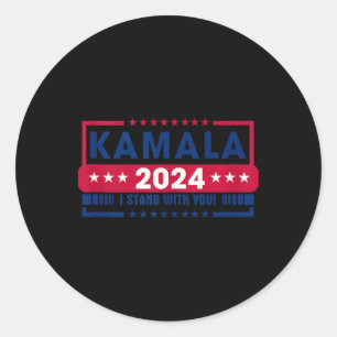 Kamala Harris 2024 Madam President Kamala 47 Usa E Classic Round Sticker