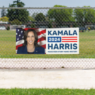Kamala Harris 2024 Make Her Story Make History Banner