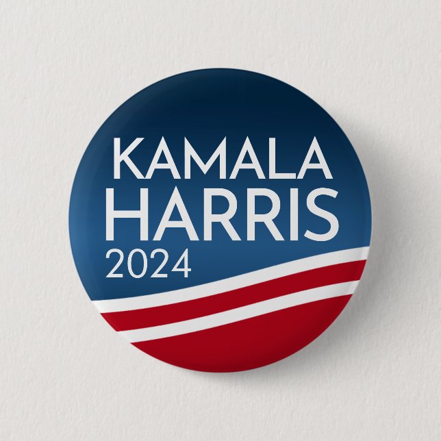 Kamala Harris 2024 - Modern Wave Design Button (Front)