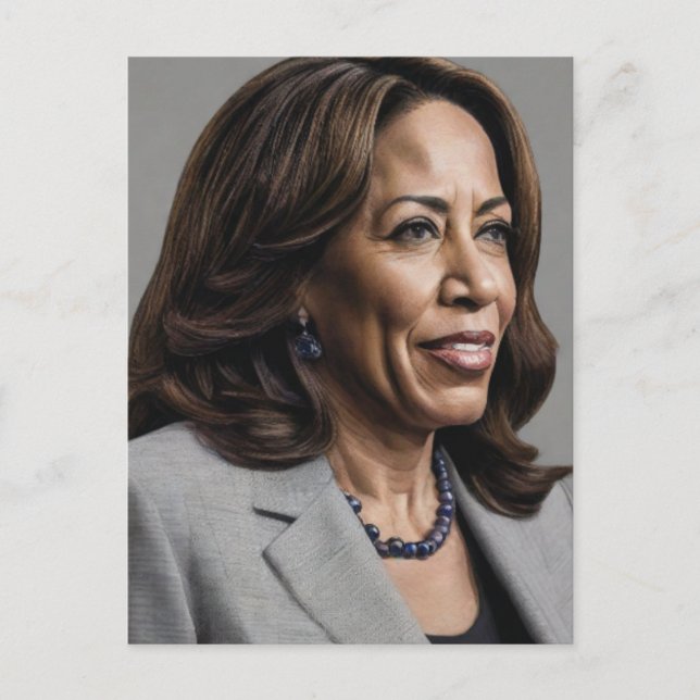 Kamala Harris 2024 my president is a black and fem Holiday Postcard (Front)