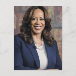 Kamala Harris 2024 my president is a black and fem Holiday Postcard