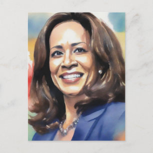 Kamala Harris 2024 my president is a black female Holiday Postcard
