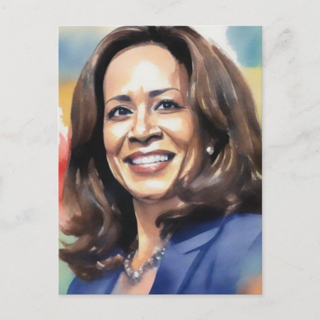 Kamala Harris 2024 my president is a black female Holiday Postcard (Front)