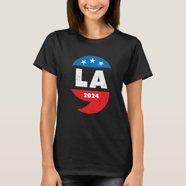 Kamala Harris 2024 President Comma La T-Shirt (Front)