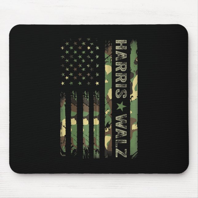 Kamala Harris 2024 President Harris Waltz Usa Camo Mouse Mat (Front)