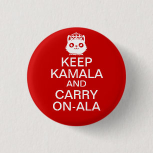 Kamala Harris 2024 President Keep Calm Carry On 3 Cm Round Badge