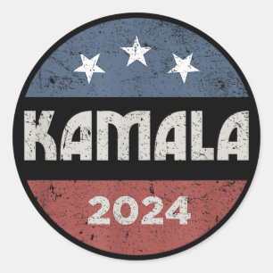 Kamala Harris 2024 Presidential Election Classic Round Sticker