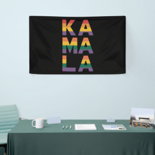 Kamala Harris 2024 Rainbow Flag Gay Pride LGBT Banner