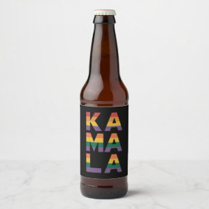 Kamala Harris 2024 Rainbow Flag Gay Pride LGBT Beer Bottle Label