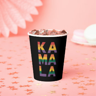 Kamala Harris 2024 Rainbow Flag Gay Pride LGBT Paper Cups
