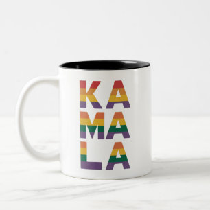 Kamala Harris 2024 Rainbow Flag Gay Pride LGBT  Two-Tone Coffee Mug